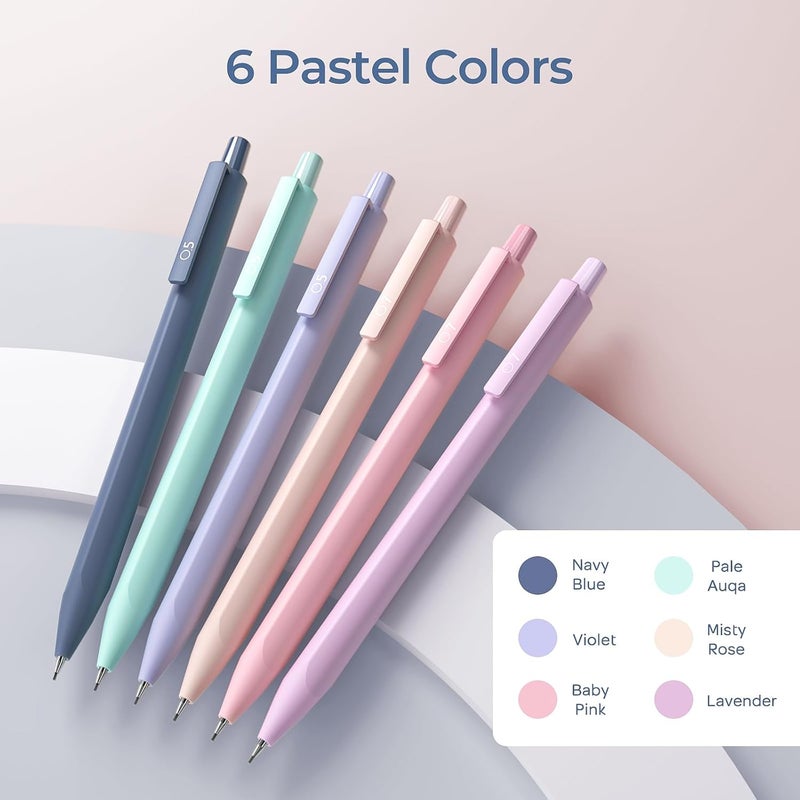 Nicpro 6PCS Pastel Mechanical Pencil Set with Case, Cute Drafting Pencils 0.5mm & 0.7mm with 6 Tubes HB Lead Refills, Erasers, Eraser Refills, Aesthetic School Supplies for Girls Drawing Sketching - Image 3